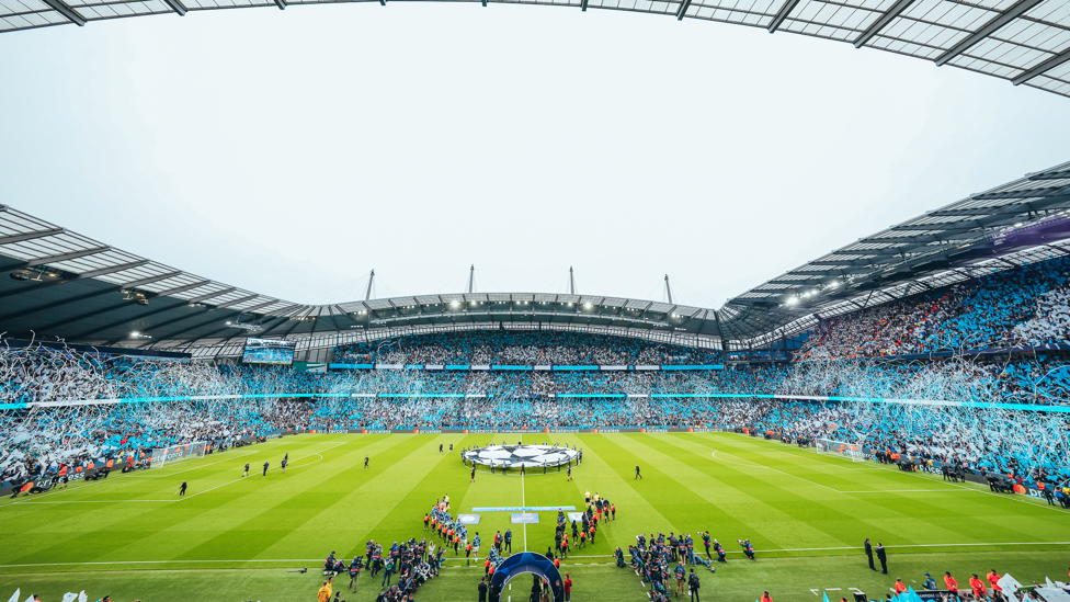 THE ETIHAD : A breath-taking moment as the players walk out to a cacophony of noise. 