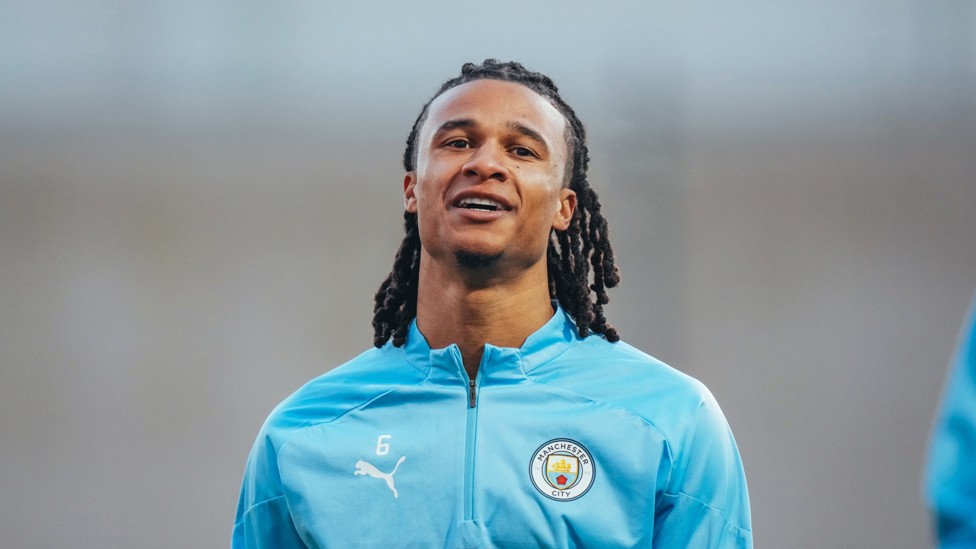 HELLO, NATHAN! : Ake in good spirits ahead of City's clash with Sheffield United.