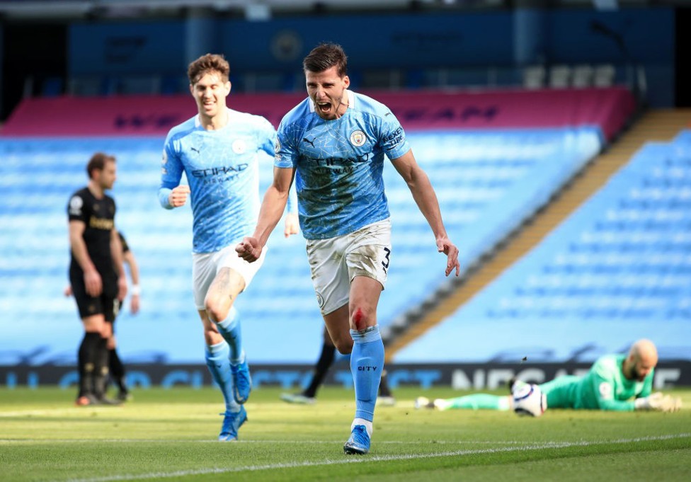 STRIKE ONE: Dias can't contain his delight after registering his first goal for City against West Ham last February