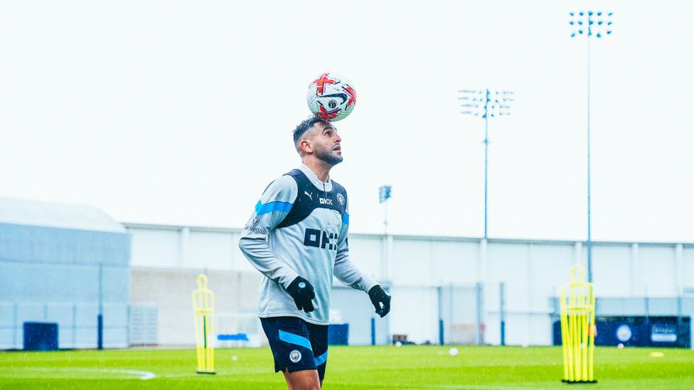 EYES ON THE PRIZE : Riyad Mahrez skilfully keeps the ball in the air