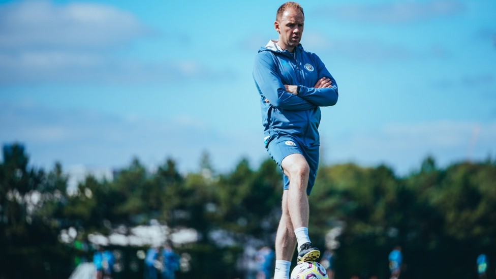 LOOKING ON : Ben Wilkinson watches his team train.