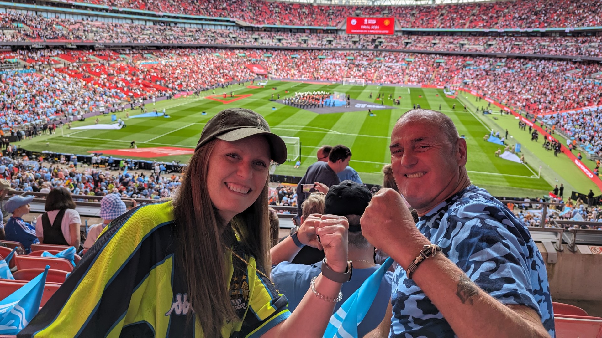  : Hayley and her Dad at Wembley Stadium.