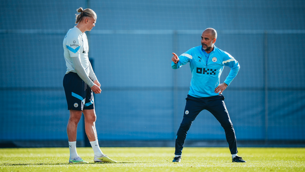 READY FOR MORE : Erling Haaland and Pep Guardiola talk tactics