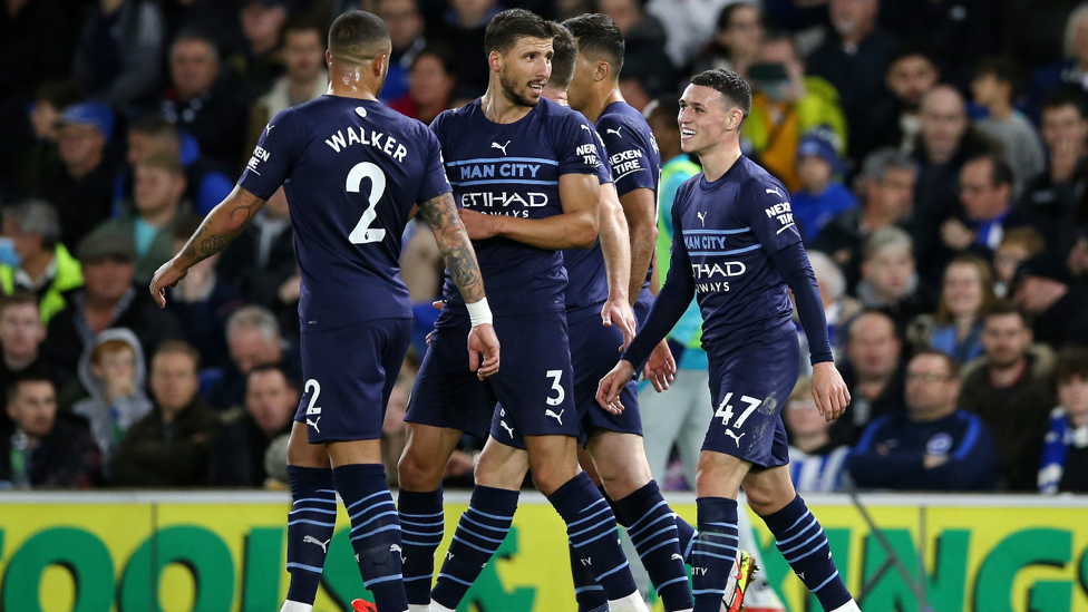 PHIL-ING IT : Foden celebrates making it 3-0 to City two minutes after doubling the lead.