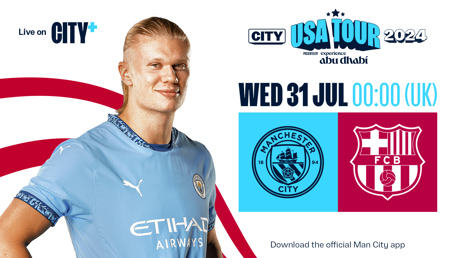 WEDNESDAY 31 JULY: City v Barcelona, USA Tour 2024/25