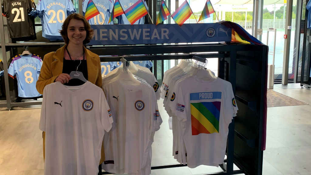 CITY STORE : The Pride shirts on display in the City Store