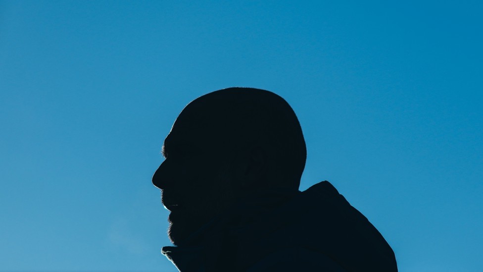 THE BOSS  : Pep Guardiola on the field at the CFA.