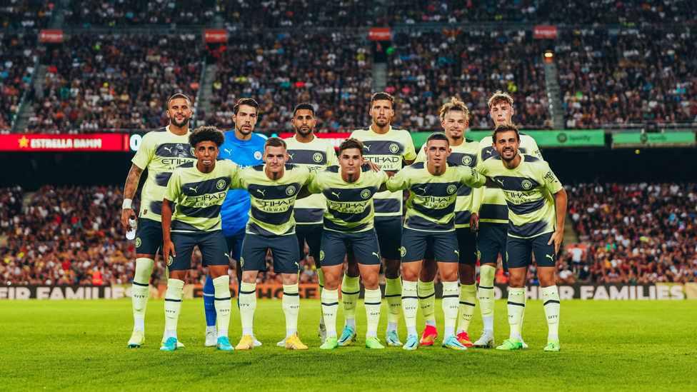 STARTING XI : The starters strike a pose.