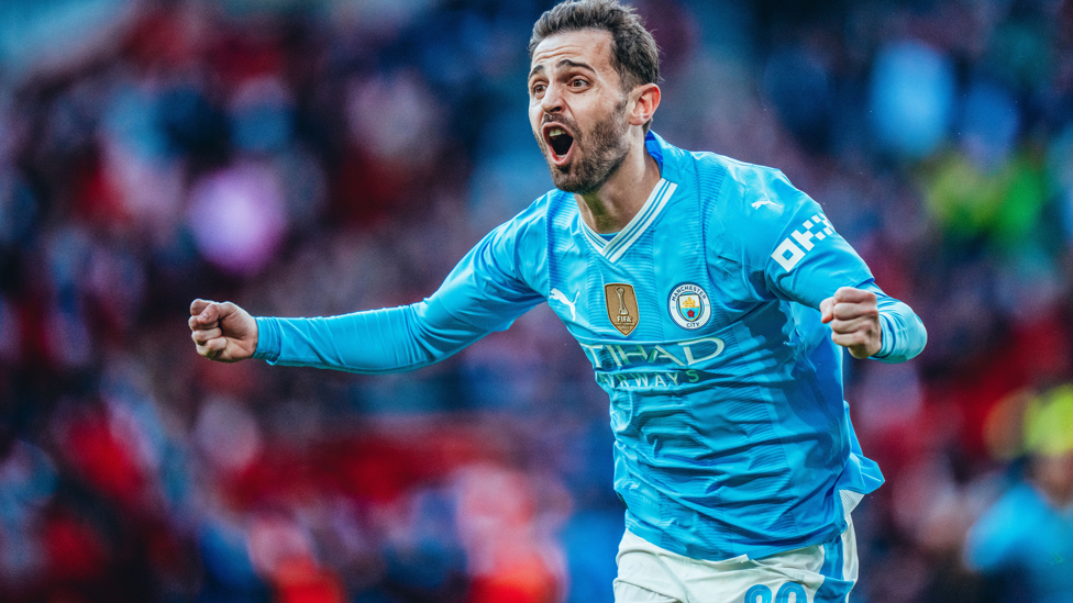 LATE WINNER : Bernardo celebrates his late goal!