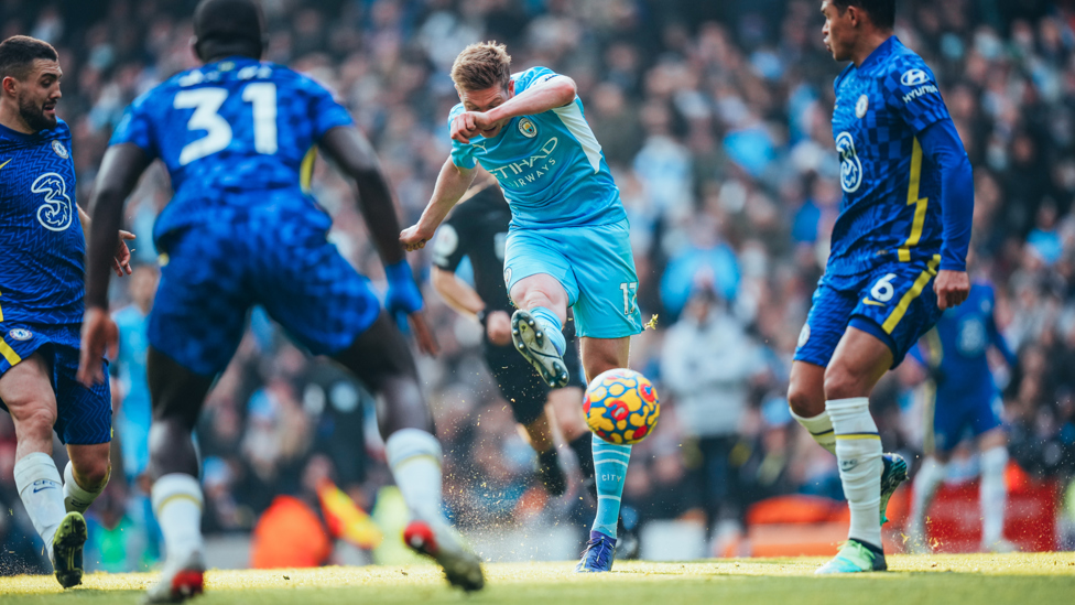 BRILLIANT BELGIAN : Kevin De Bruyne hits the winner against Chelsea on 15 January