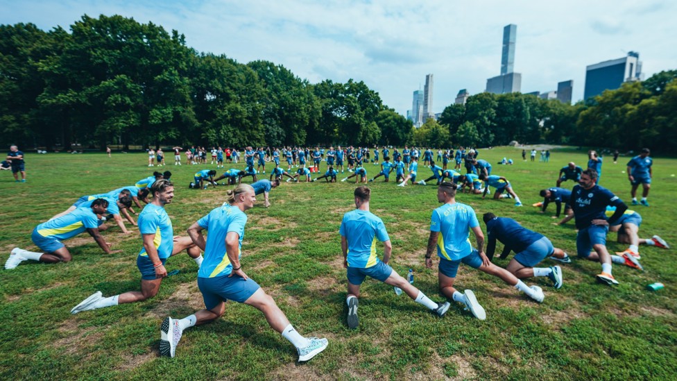 STRETCHING OUT : Warming up for the session