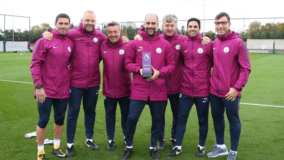 RECOGNITION : Pep was named Premier League manager of the month four times in succession between September and December 2017, another record.