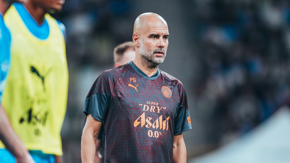 THE BOSS: Pep Guardiola watches over proceedings