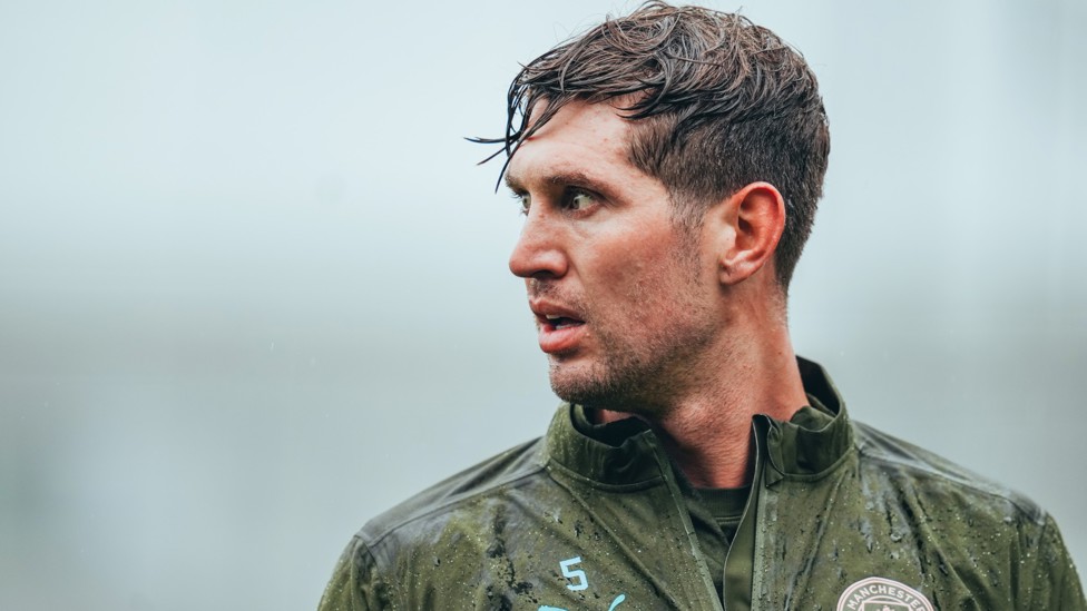 SUPER STONES : John Stones looking intense during training.