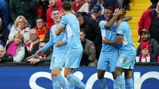 ALL SMILES: Foden clearly enjoyed the goal.