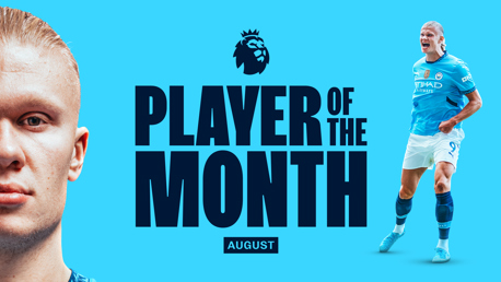 Haaland voted August Premier League Player of the Month