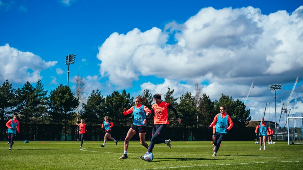 BLUE SKY THINKING: There was a fitting CFA backdrop as the squad went about their preparations.