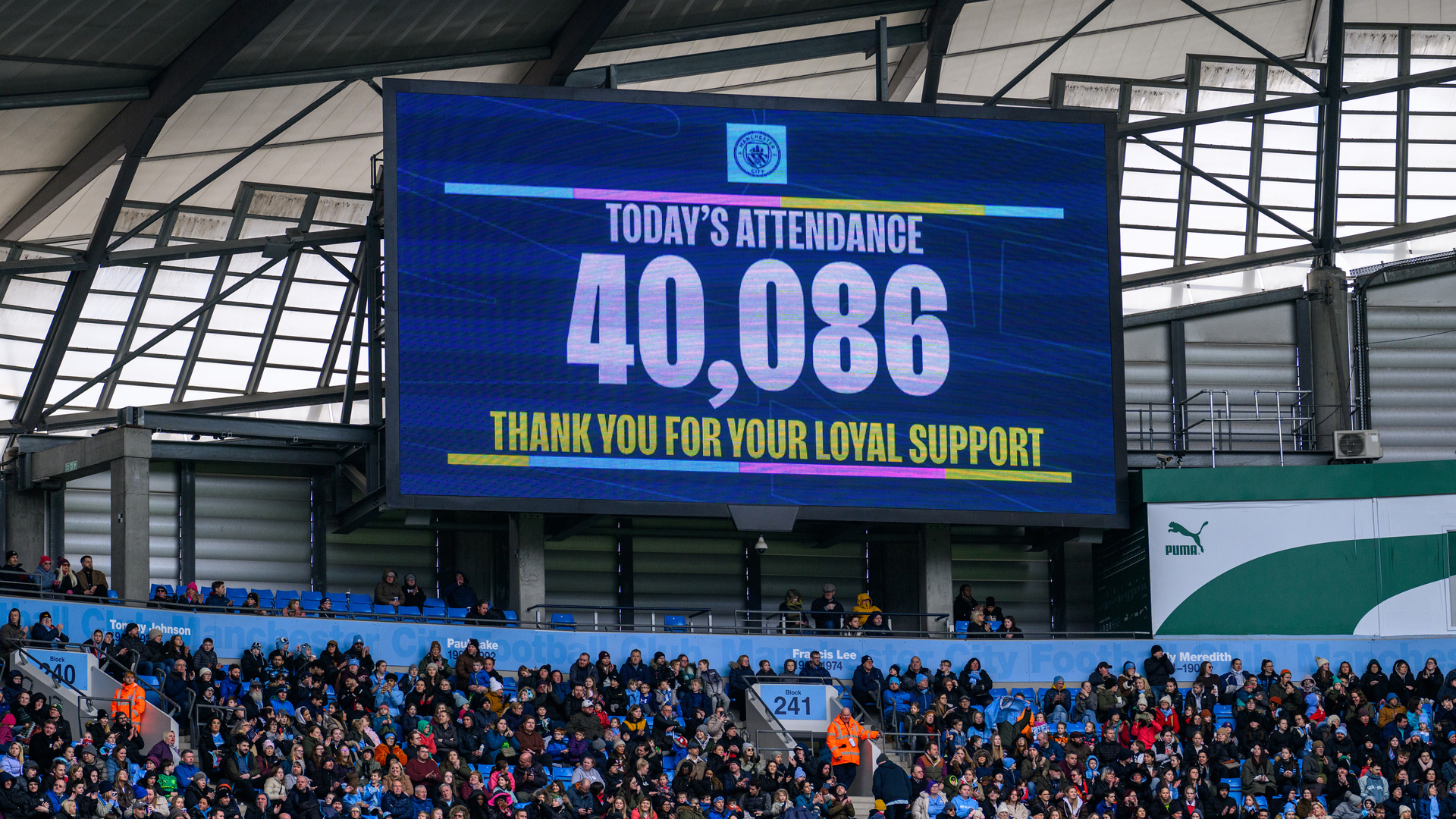 FAN-TASTIC: A bumper attendance packed into the Etihad.