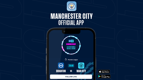 How to follow Brighton v City on our official  app