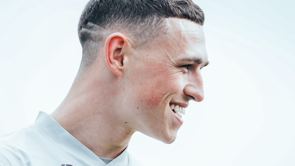 IN FOCUS: Phil Foden was all smiles at Friday's session.