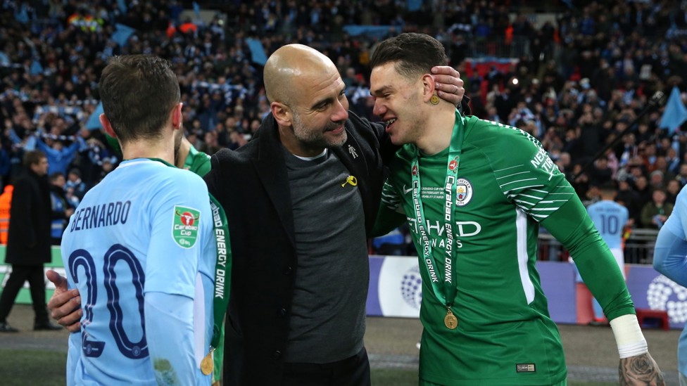 SILVERWARE : The first major trophy of Guardiola’s reign came in a Carabao Cup victory over Arsenal in February 2018.