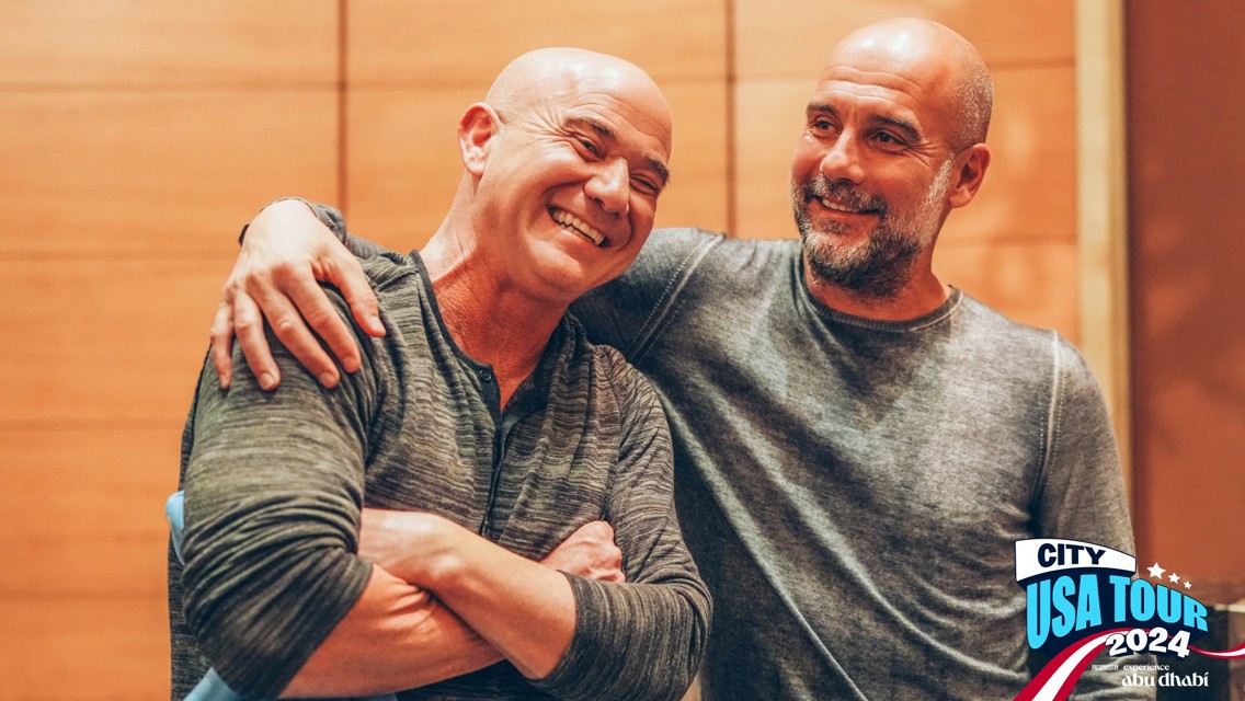 US Tour: Pep meets Andre Agassi