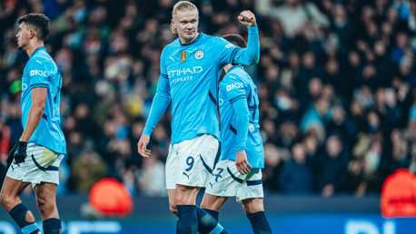 FIST PUMP: Haaland celebrates.