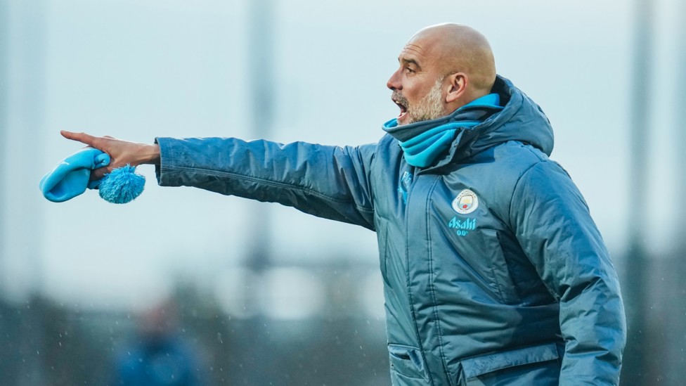 POINTING THE WAY : Pep shows the way