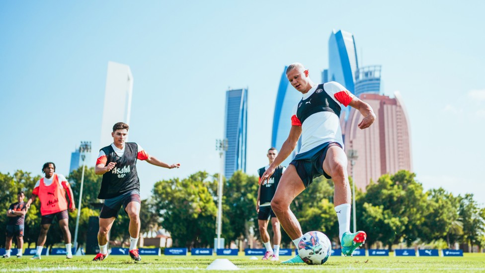 ABU DHABI : The striker gets involved with the rest of the squad