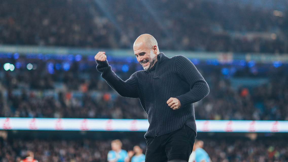 FIST PUMP: The boss celebrates.