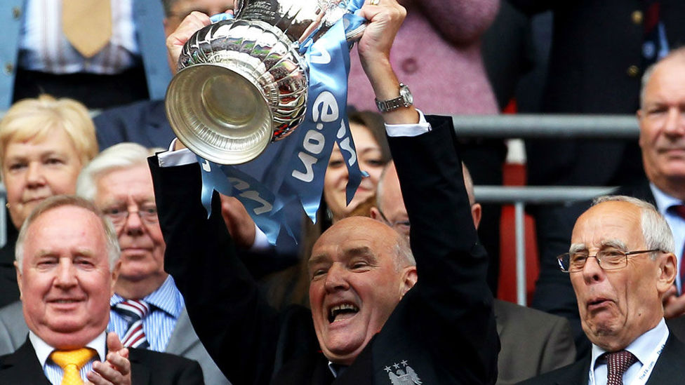 MAGIC MOMENT : Bernard lifts the FA Cup aloft after our memorable Wembley triumph over Stoke back in 2011