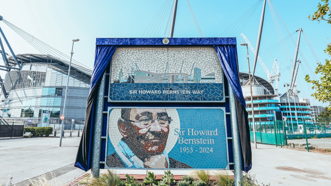 Manchester City unveils mosaic tribute to Sir Howard Bernstein at the Etihad Stadium