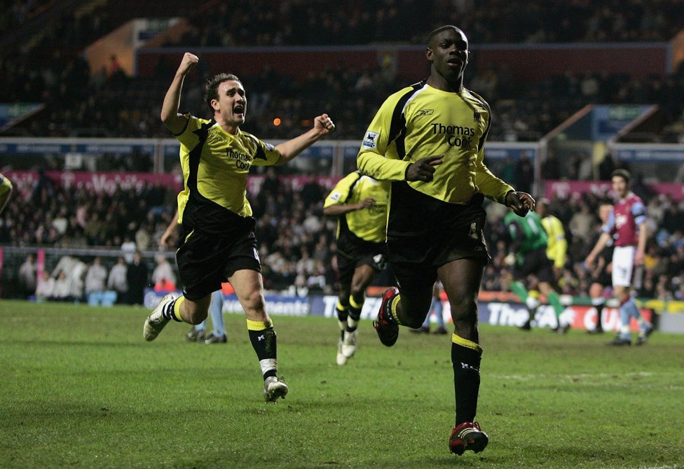 GOOOOOAL : Richard celebrates his first goal for the Club in our 1-1 draw against Aston Villa in the FA Cup in February 2006