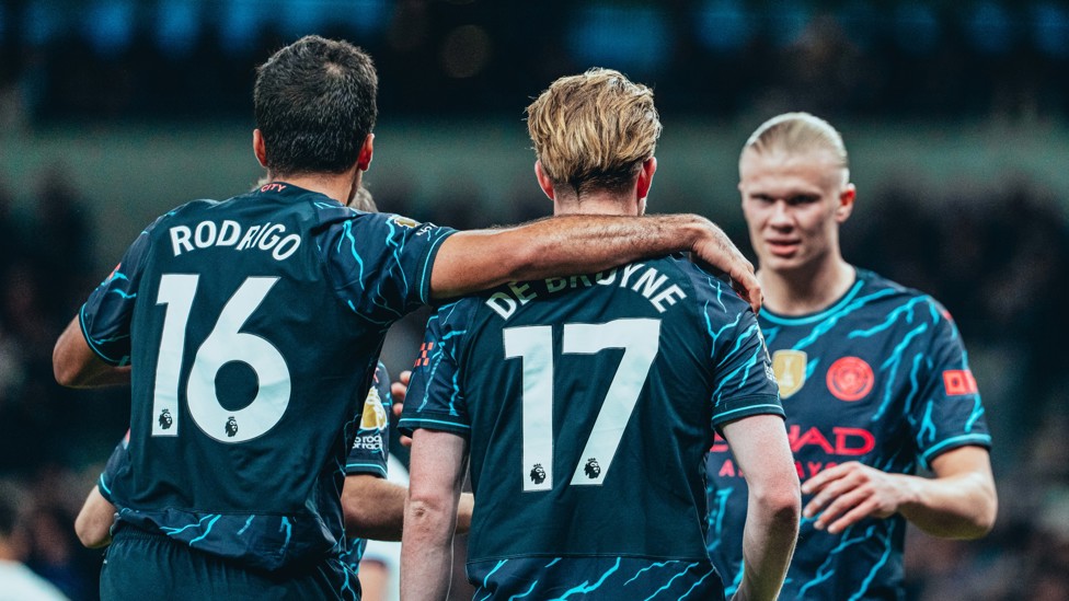 HOW MAY I ASSIST YOU? : Haaland shows his appreciation to KDB. 