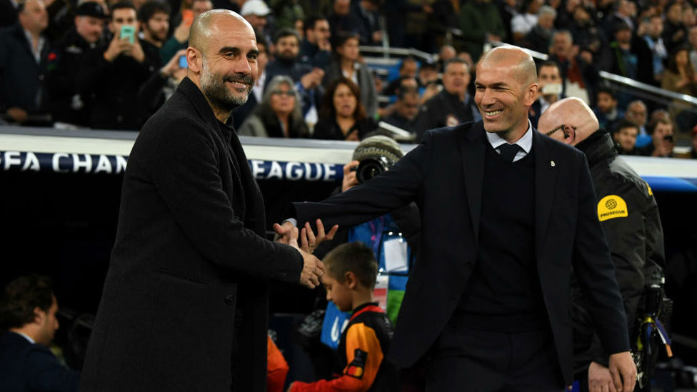 GOOD LUCK: Pre-match pleasantries from the managers