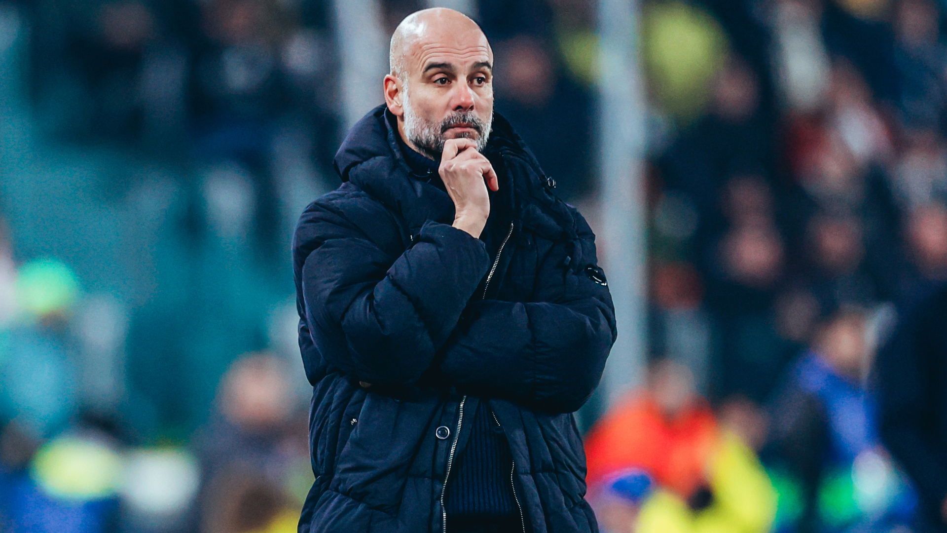 THE BOSS: Pep Guardiola looks on.