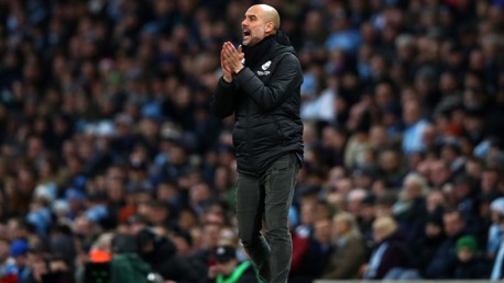 APPLAUSE: Pep Guardiola was delighted with his team's performance against Leicester City.