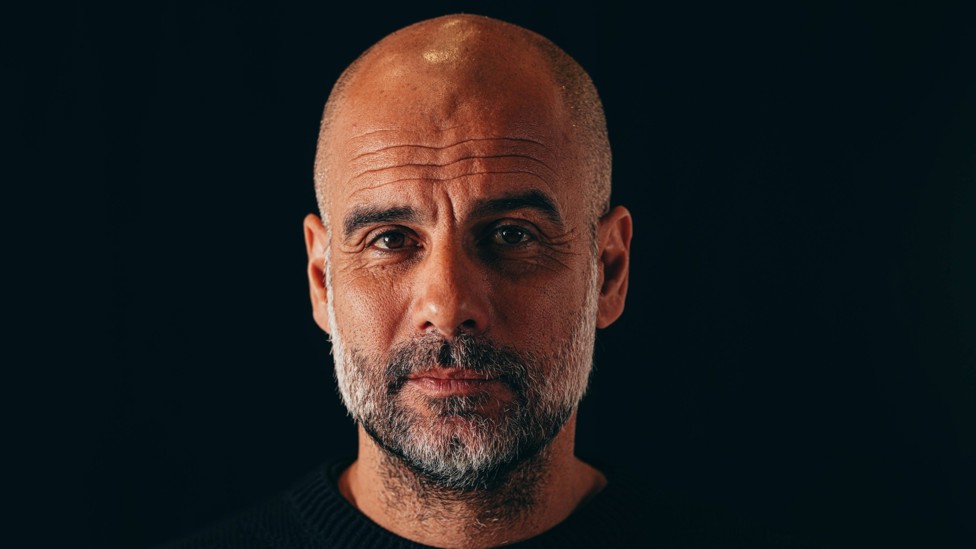 BLUE STEEL : Guardiola in portrait. 