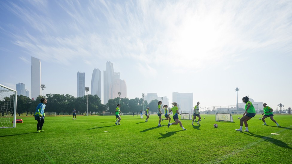 HARD YARDS : Putting in the work in the stunning Abu Dhabi sun