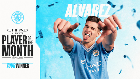 Alvarez voted Etihad Player of the Month for September