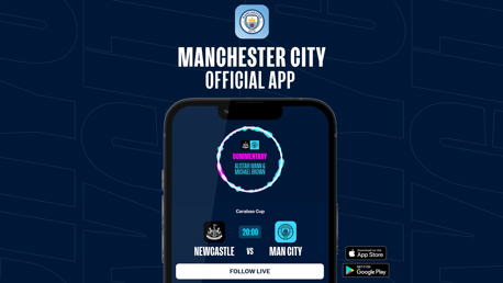 How to follow Newcastle v City on our official app