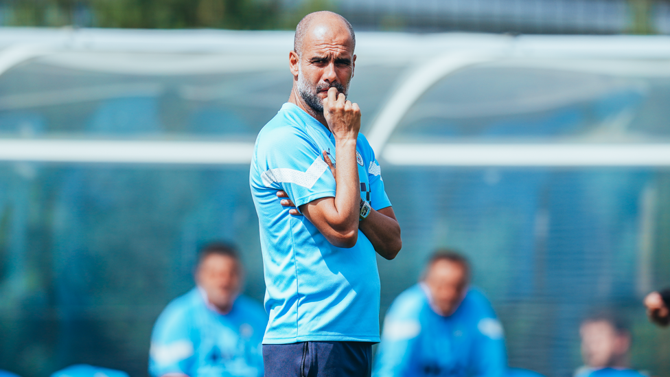 BOSSIN' IT : Pep ponders his next move as the session continues