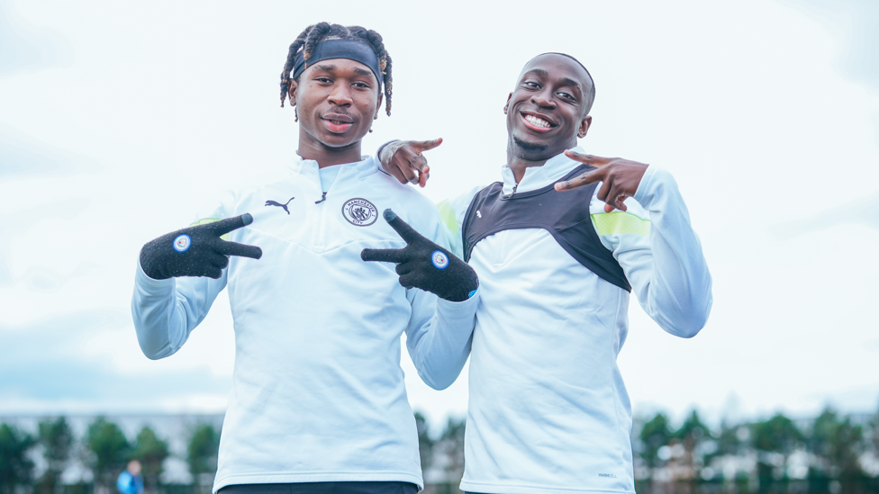 STRIKE A POSE : Joel Ndala and Borges in high spirits before the last-16 tie