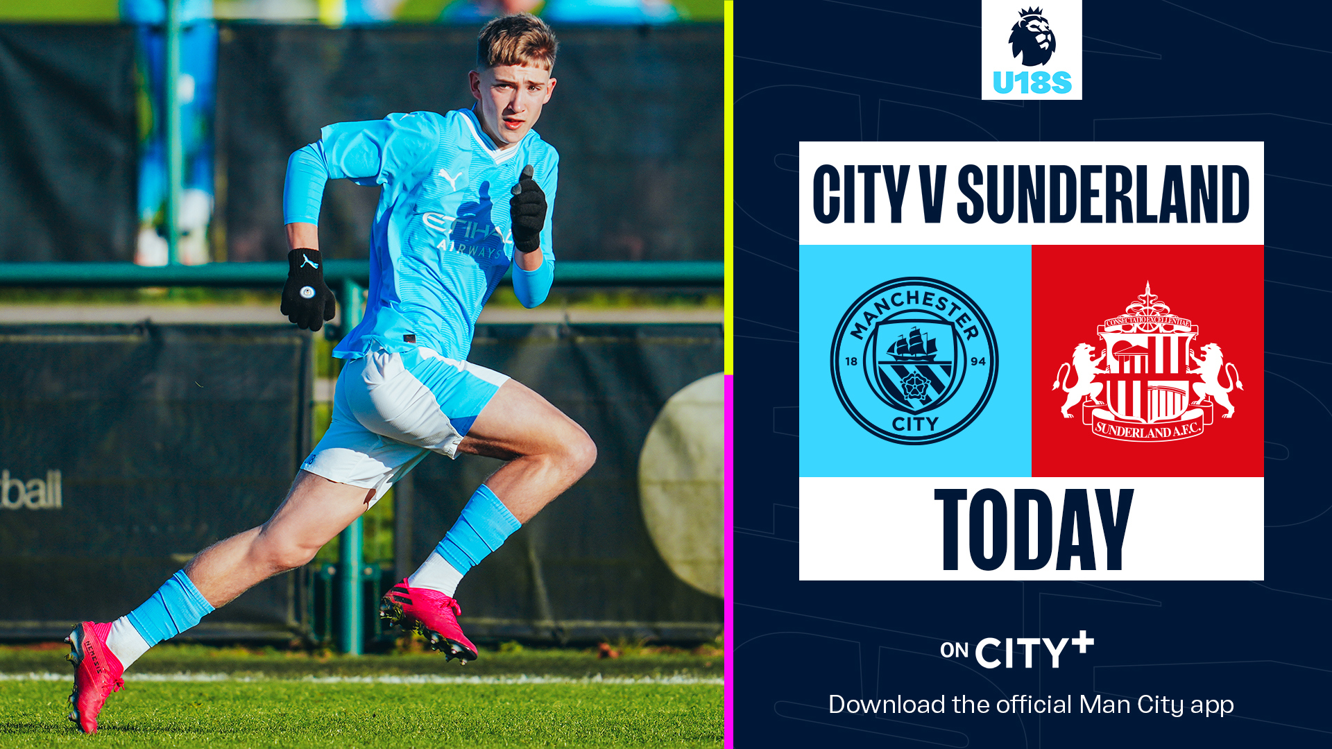 City v Sunderland Watch our Premier League Under18 clash live on