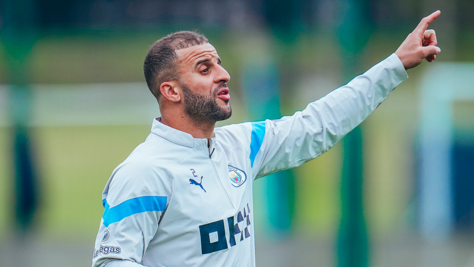 FLYING FULL-BACK : Kyle Walker pictured during the session