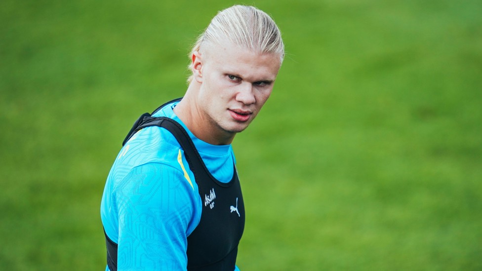 GAME FACE : Erling Haaland ahead of Ipswich