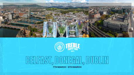 Treble Trophy Tour to visit Belfast, Donegal and Dublin