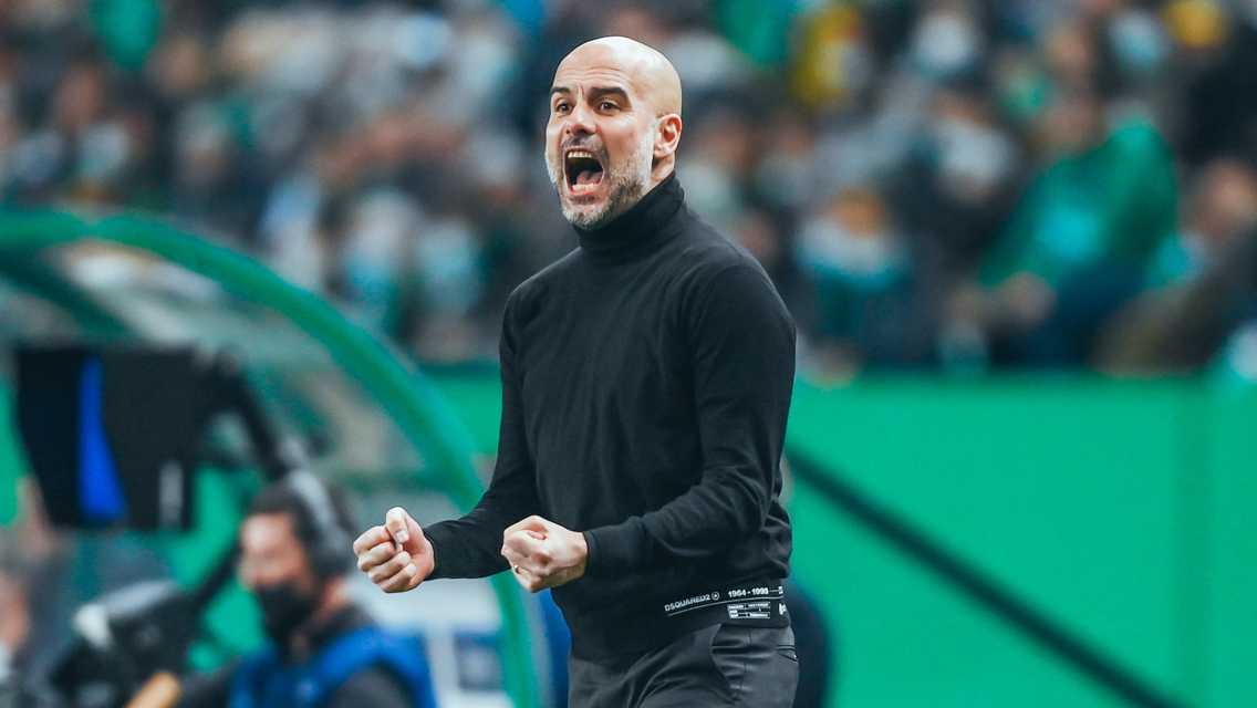 PASSIONATE PEP: Guardiola clearly enjoyed City's blistering start!