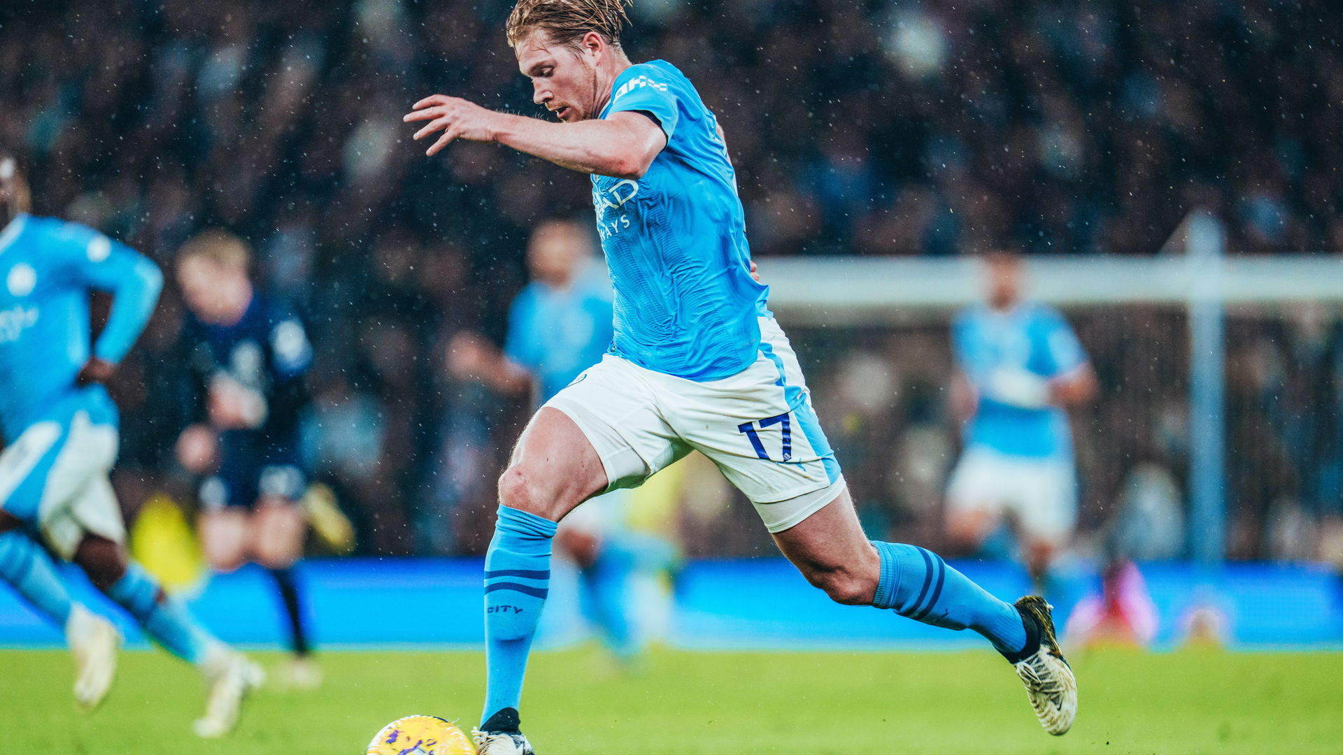 DRIVING FORCE: Kevin De Bruyne goes through the gears for City.