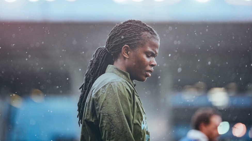 SOAKED SHAW : Bunny Shaw braves the elements